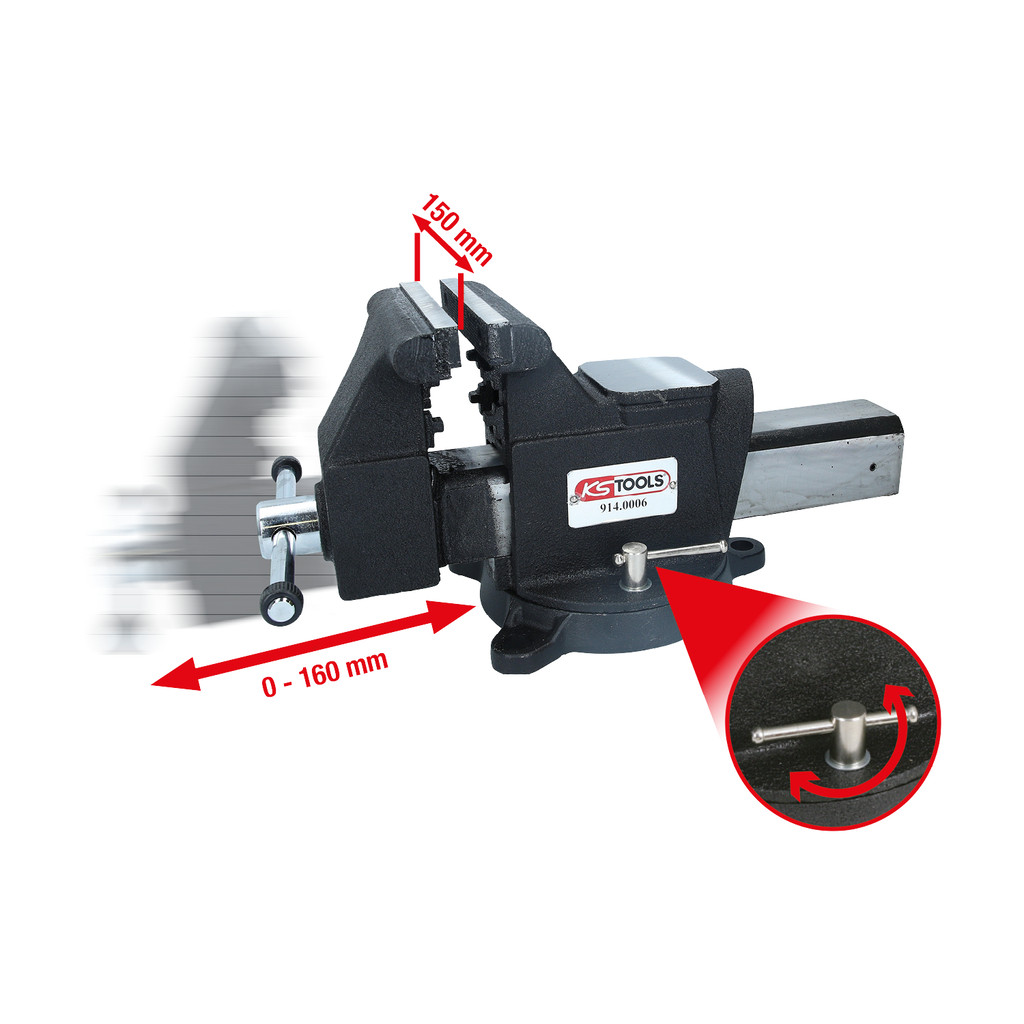 Тиски с поворотным основанием 150 мм 914.0006 KSTOOLS