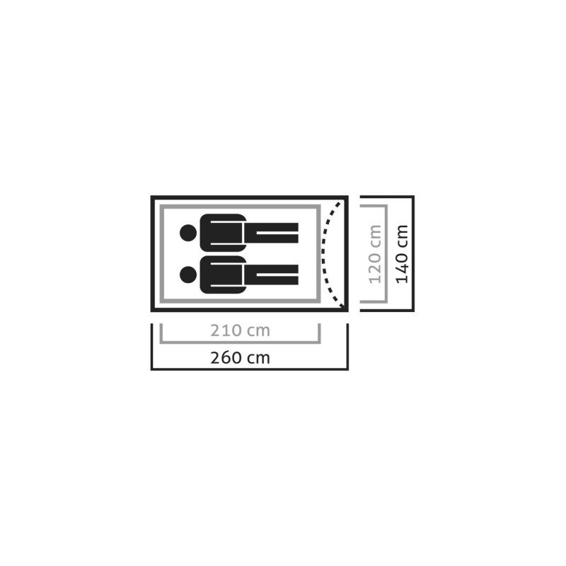 Kupolinė palapinė Litetrek II 2 lovos 260x140x110cm R861315 SALEWA