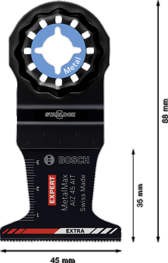 Starlock AIZ45AIT 1 gab., Svārstību daudzfunkcionālajiem darbarīkiem EXPERT AIZ 45 AIT METALMAX GREMDZĀĢĒŠANAS ASMENS, 2608900018, BOSCH