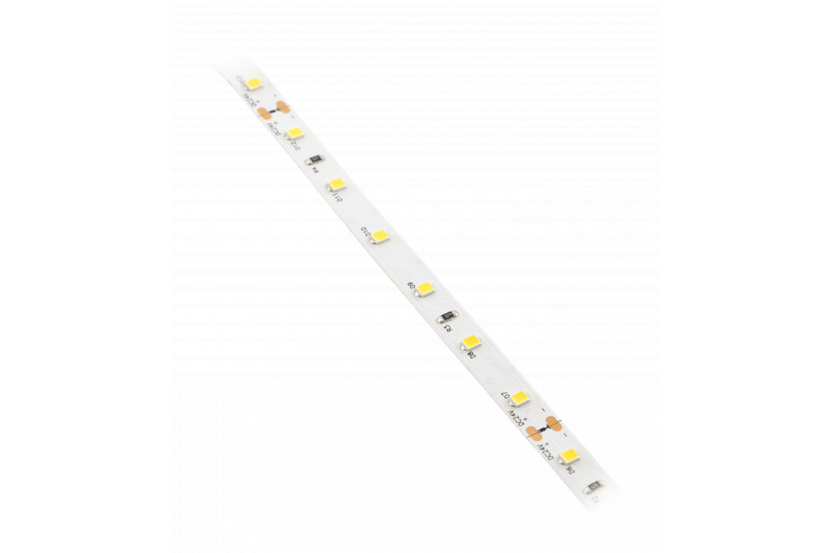 LED juosta 24V 2835, 300 LED, 5m rulonas, 9.6W/M, 780lm/M, 24V, 60LED/M, 3200K šiltai balta, IP20, 10cm LD-2835-24V-300-20-CB GTV