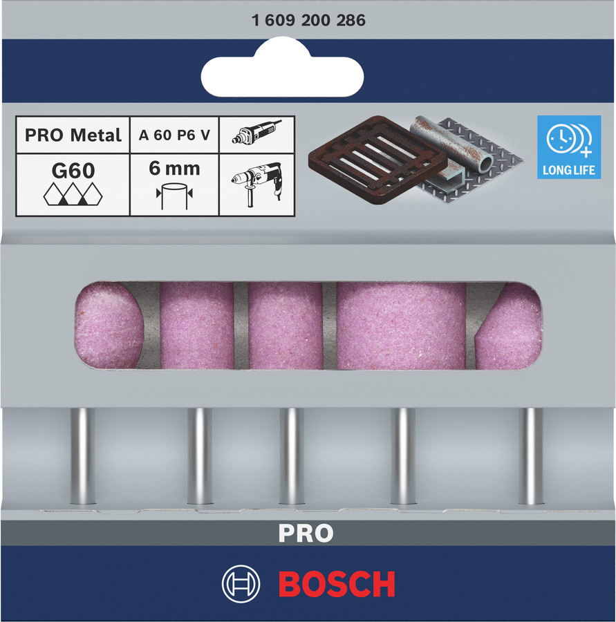 Slīpēšanas uzgaļu komplekts, Taisnajām slīpmašīnām PRO STEEL FIKSĒTO UZGAĻU KOMPLEKTS, 1609200286, BOSCH