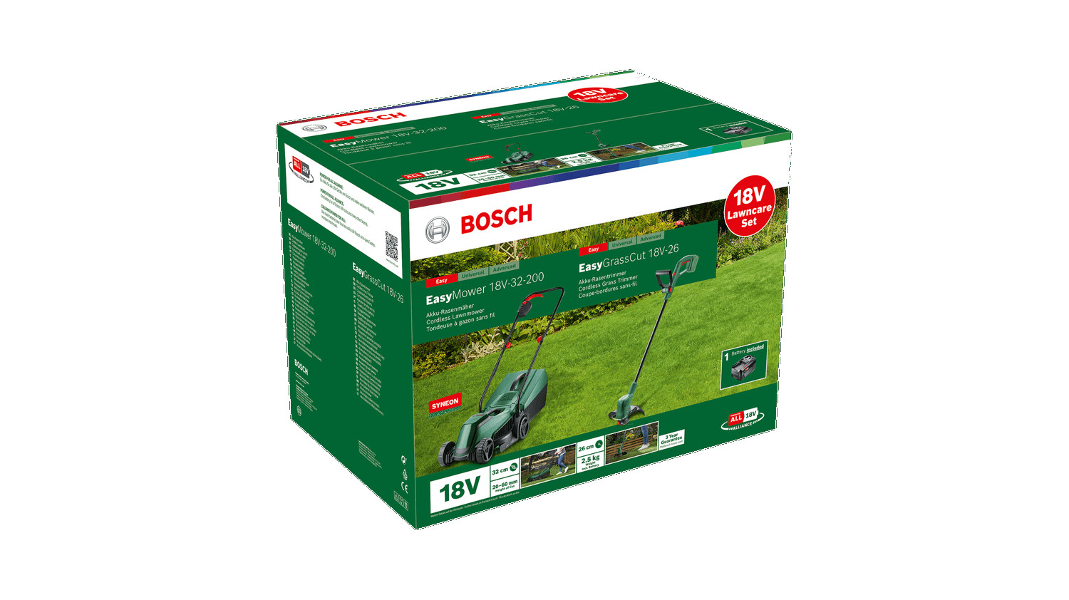 Akumulatora zāliena pļāvējs 18 V Lawncare komplekts, 06008B9D02 BOSCH