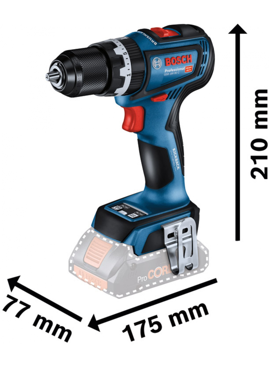 Akulöökrell GSB 18V-90 C 18V (2x4,0Ah) 06019K6103 BOSCH