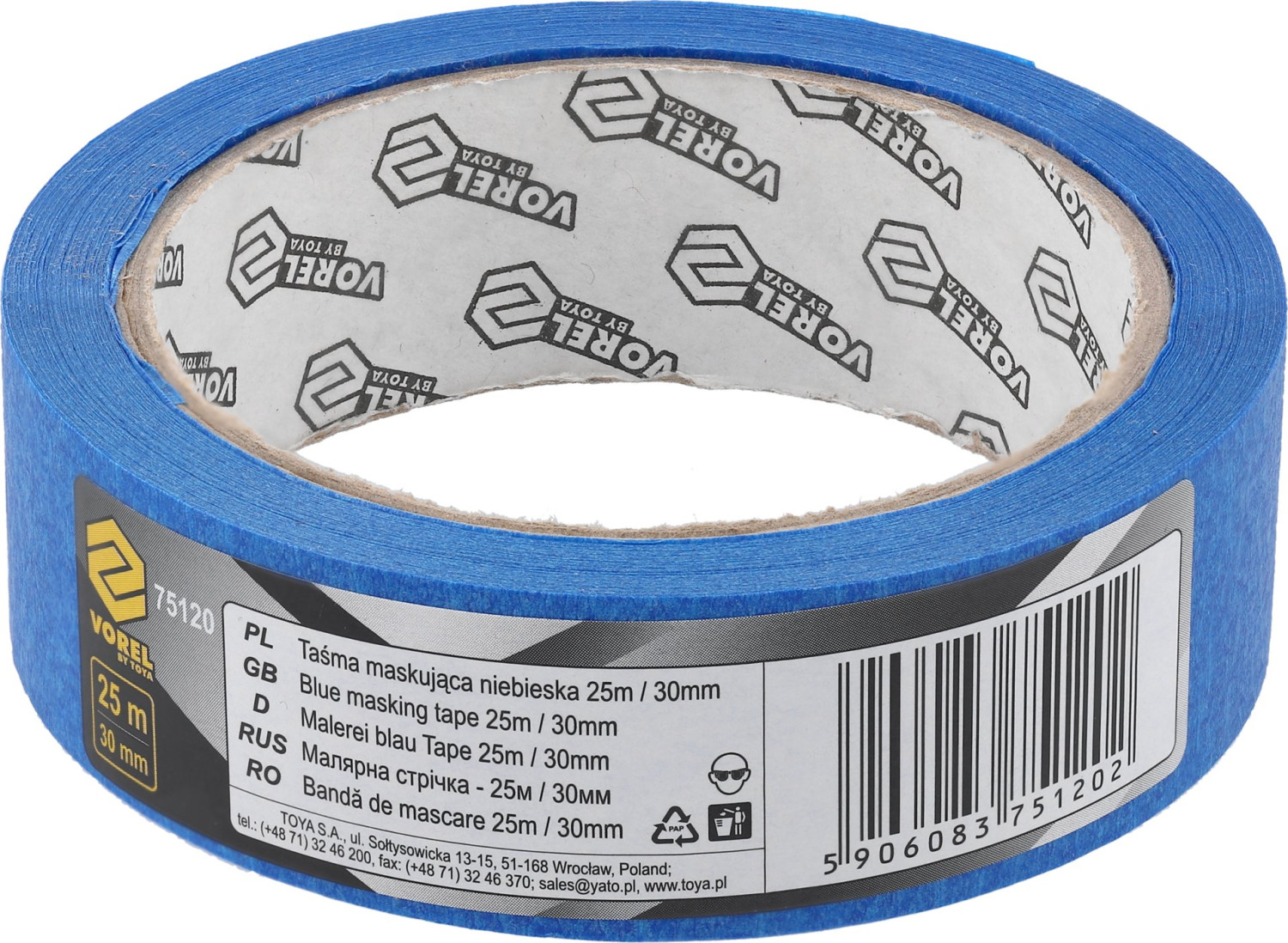 BLUE MASKING TAPE 25M/30MM 75120 VOREL