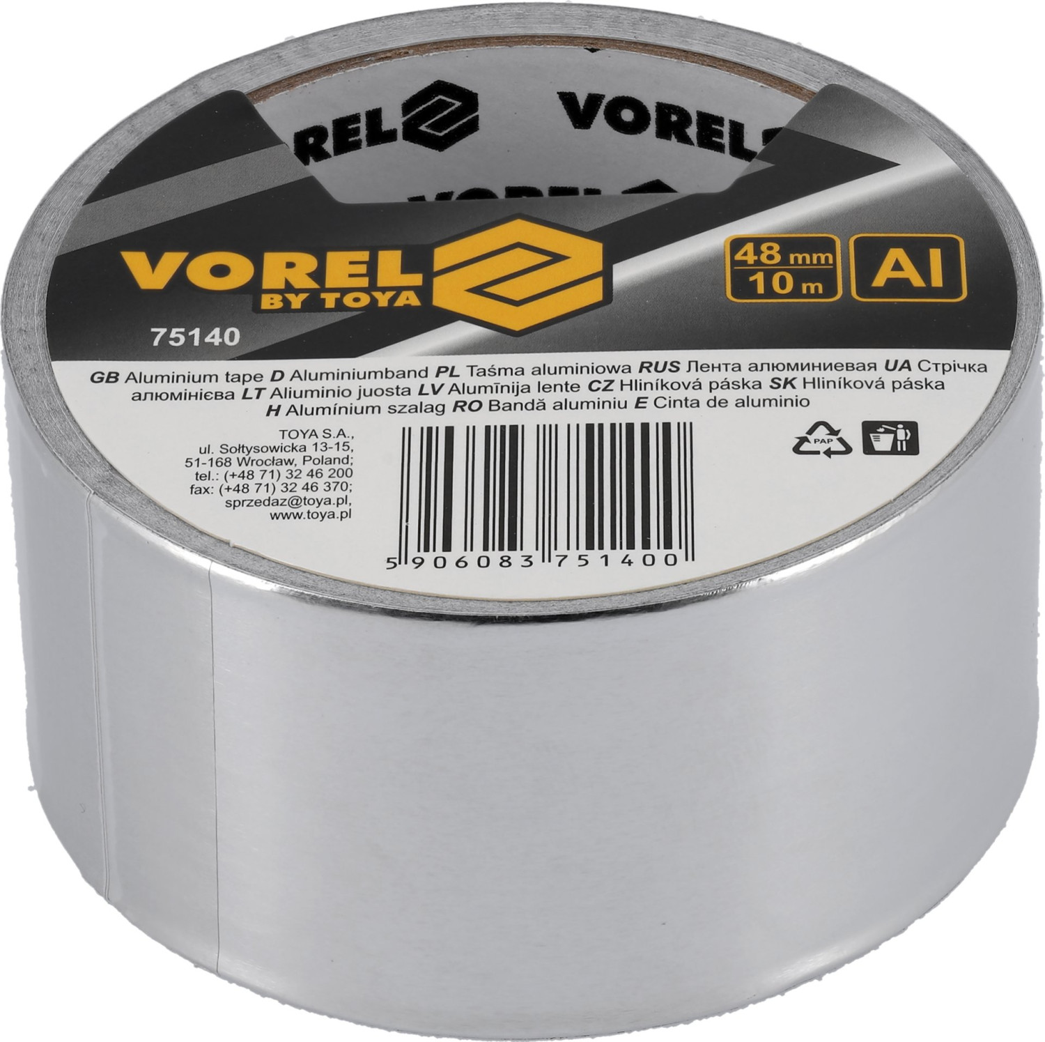 ALUMINIUM TAPE 48MMx10M 75140 VOREL