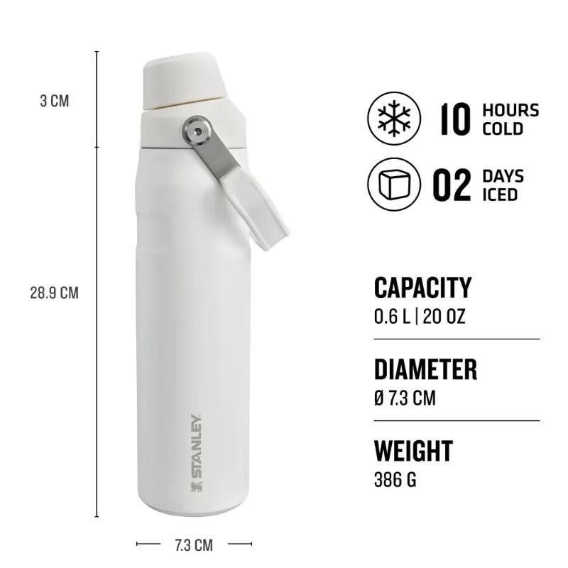 Termopudele The Aerolight IceFlow Water Bottle Fast Flow 0,6L balta