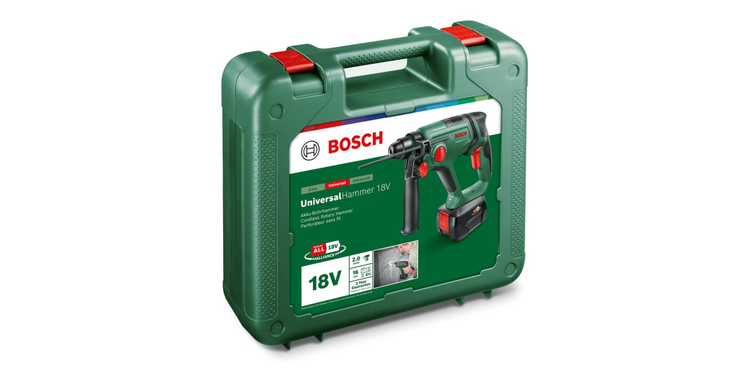 Akumuliatorinis perforatorius universalus plaktukas 18V (1x4.0Ah) 06039D6004 BOSCH