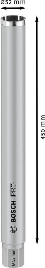 Kronis slapjai urbšanai 52x450mm,1 1/4", Dimanta urbjiem PRO CORE CUTTER WET, 2608601736, BOSCH