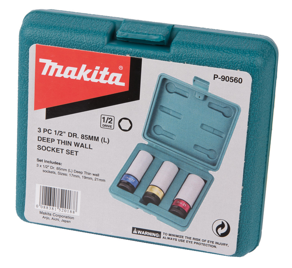 Plānsienu triecienmuciņu komplekts 1/2" (3gab.) P-90560 MAKITA