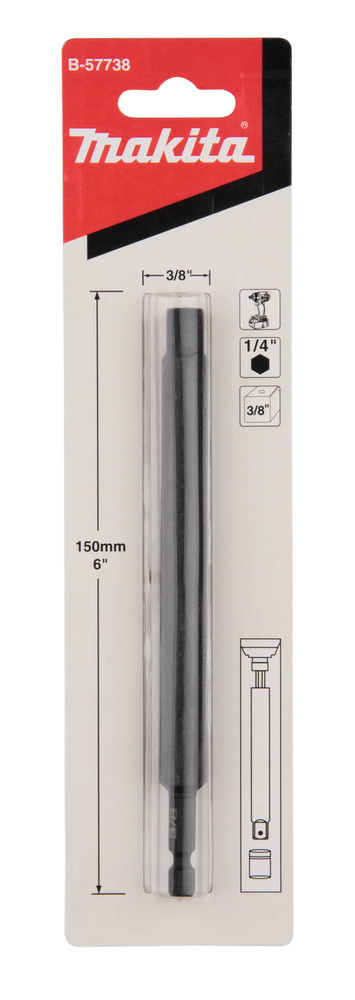 Adapteris 1/4" - 3/8" triecien skrūvgriežiem 150MM, B-57738 MAKITA