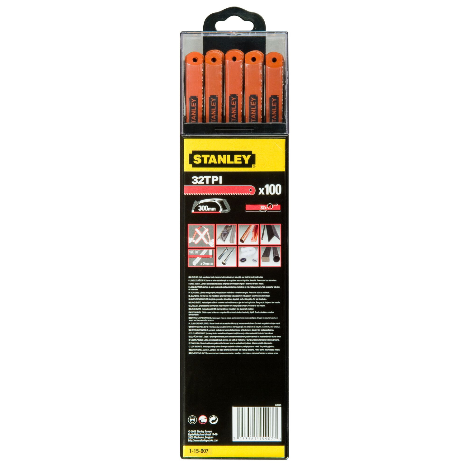 Molybdenum Hacksaw Blade, 300mm, 32 TPI (100 PACK) 1-15-907 Stanley