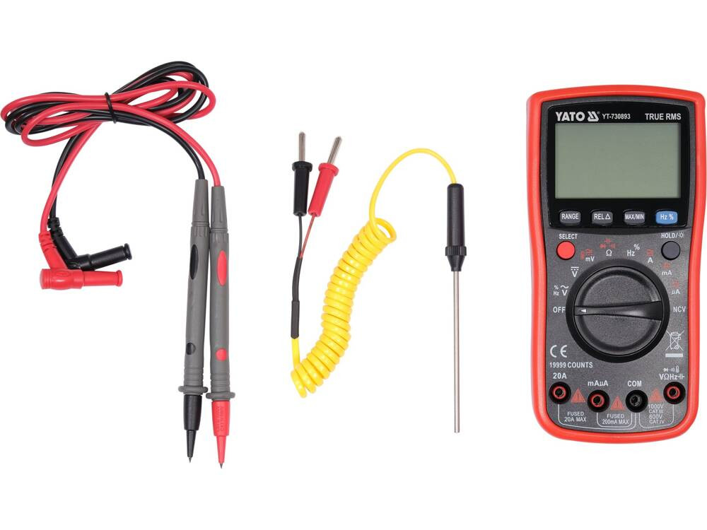 Digital Multimeter True Rms Lcd 19999 YT-730893 YATO