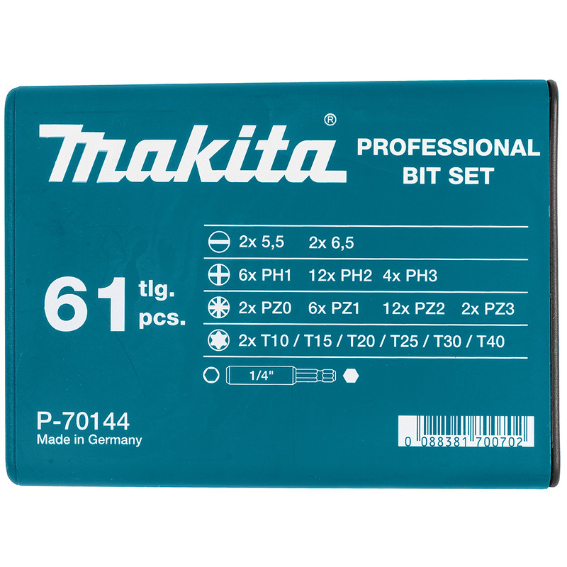 Otsikute komplekt 61 tk. P-70144 MAKITA