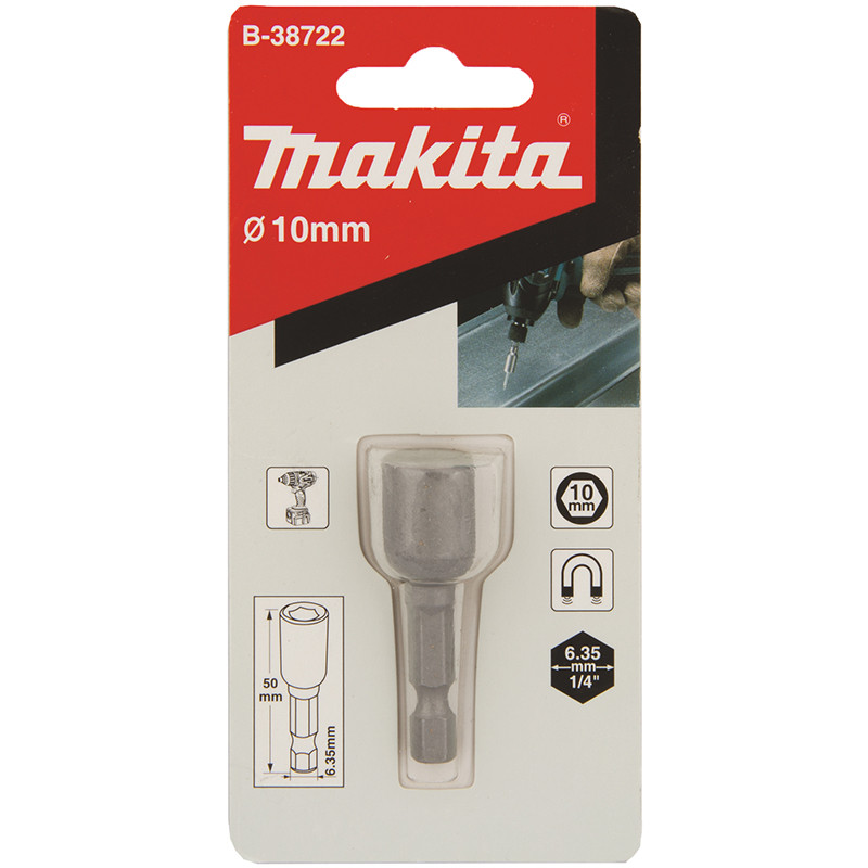 Uzgriežņu muciņu uzgalis magnētisks 1/4" 10x50mm B-38722 MAKITA