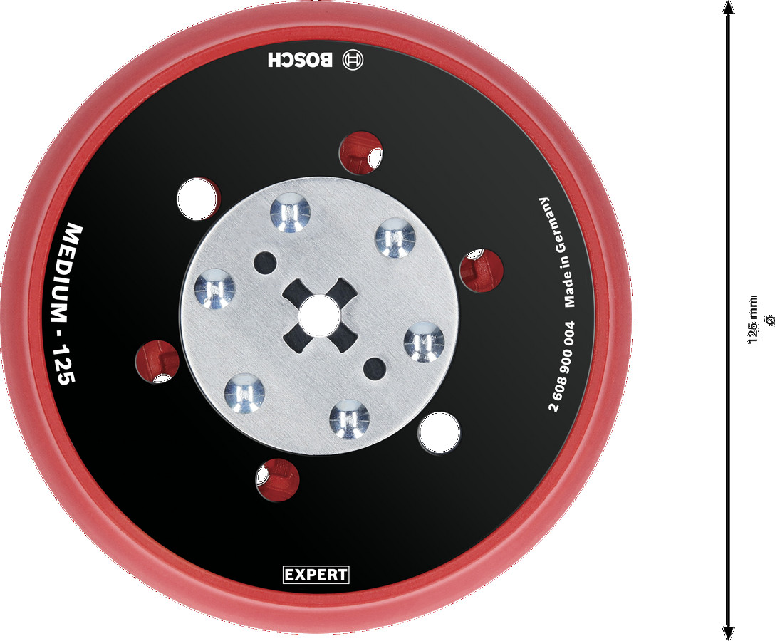 Slīpēšanas pamatne 125mm,Medium GET 55-125, Ekscentra slīpmašīnām EXPERT MULTIHOLE BALSTA DISKS, 2608900004, BOSCH