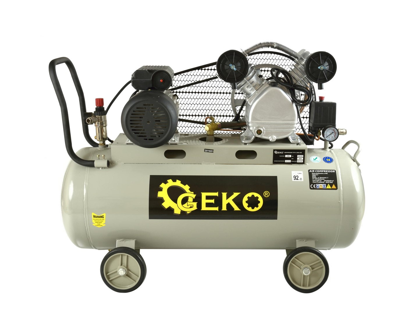 100L Eļļas gaisa kompresors V-Twin, 9 bar, 390 L/min, G80309 GEKO