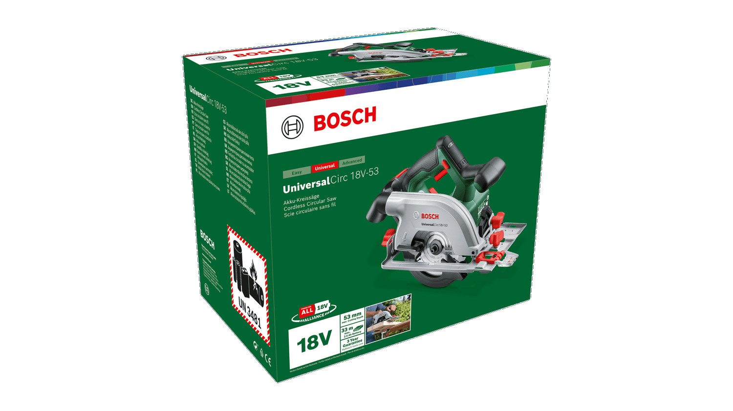 Akumulatora ripzāģis UniversalCirc 18V-53, 06033B1402 BOSCH