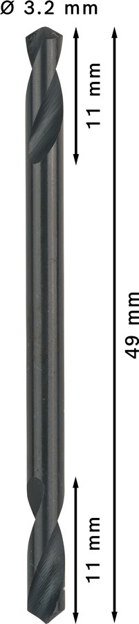 HSS-G urbis met. divp. 3,2x49,0 mm, 10 gab., Urbjmašīnām/skrūvgriežiem PRO METAL HSS-G DIVPUSĒJI SPIRĀLVEIDA URBIS, 2608597584, BOSCH