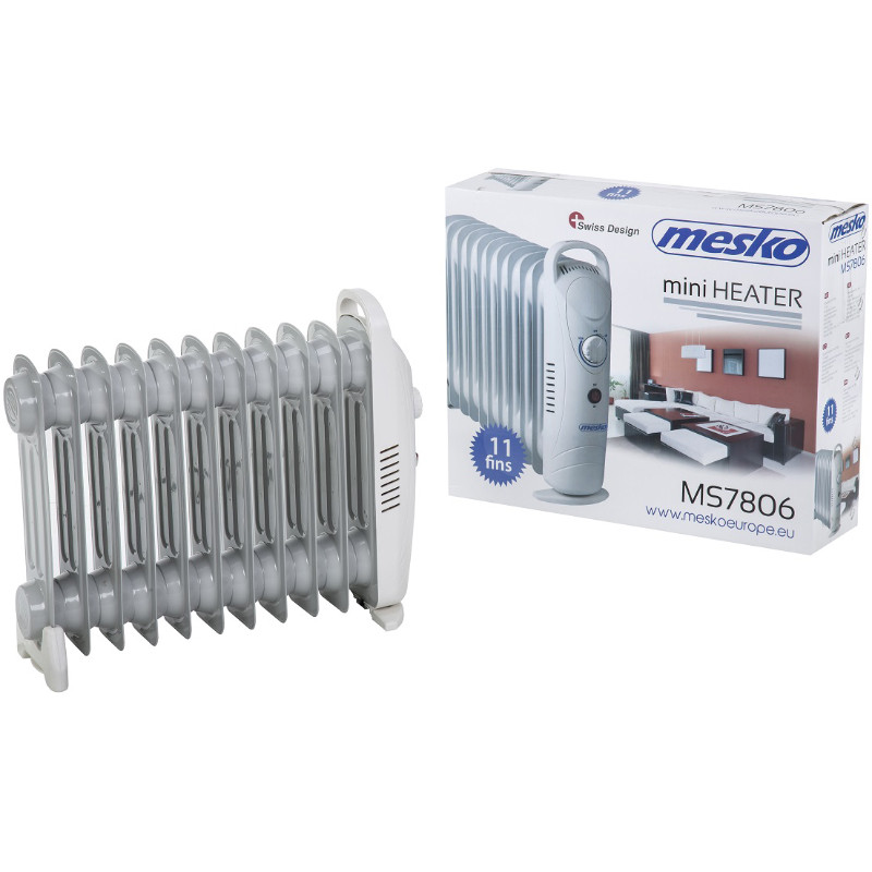 Eļļas radiators MS 7806, 1200W, 11 sekcijas, BALTS; MS 7806 MESKO