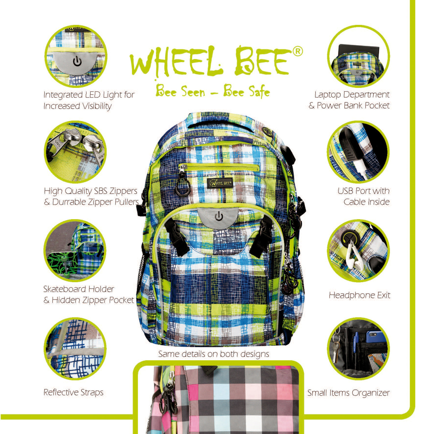 LED Backpack, R991062, 991062 WHEEL BEE