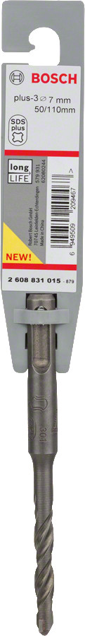 SDS PLUS-3 Betona Urbis, izturīgs, 7mm, 2608831015, BOSCH