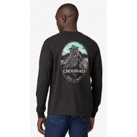 Patagonia krekls CHOUINARD Crest Ringer Responsibili-Tee LS M, izmērs: M, Black, 0196924553859 PATAGONIA