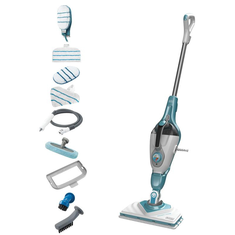 1600W 2in1 Steam-Mop with Delta Head, SteaMitt™ and 11 accessories BHSM166DSM-QS BLACK DECKER