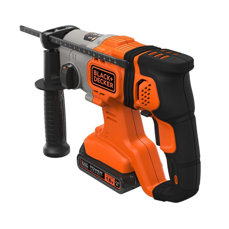 18V SDS+ Hammer Drill & 1x2.0Ah Batteries & 1amp Charger & Kit Box  BCD900D1S-QW BLACK DECKER