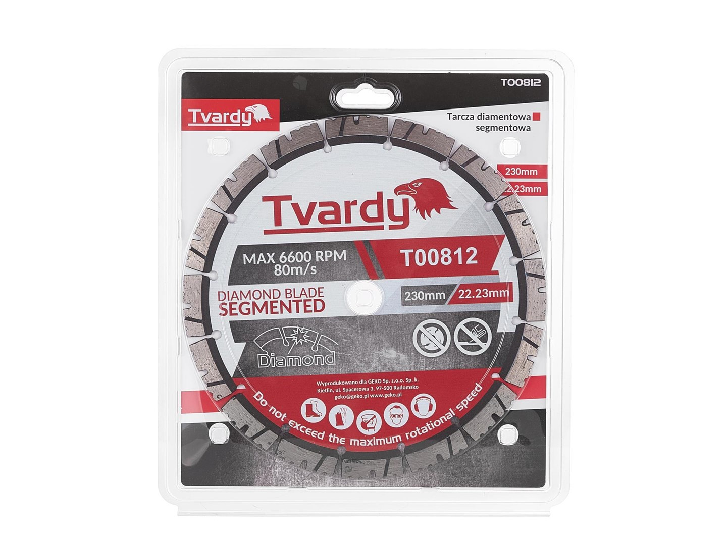 Segmentēts dimanta griešanas disks 230mm, 15mm dimanta slānis, T00812, TVARDY