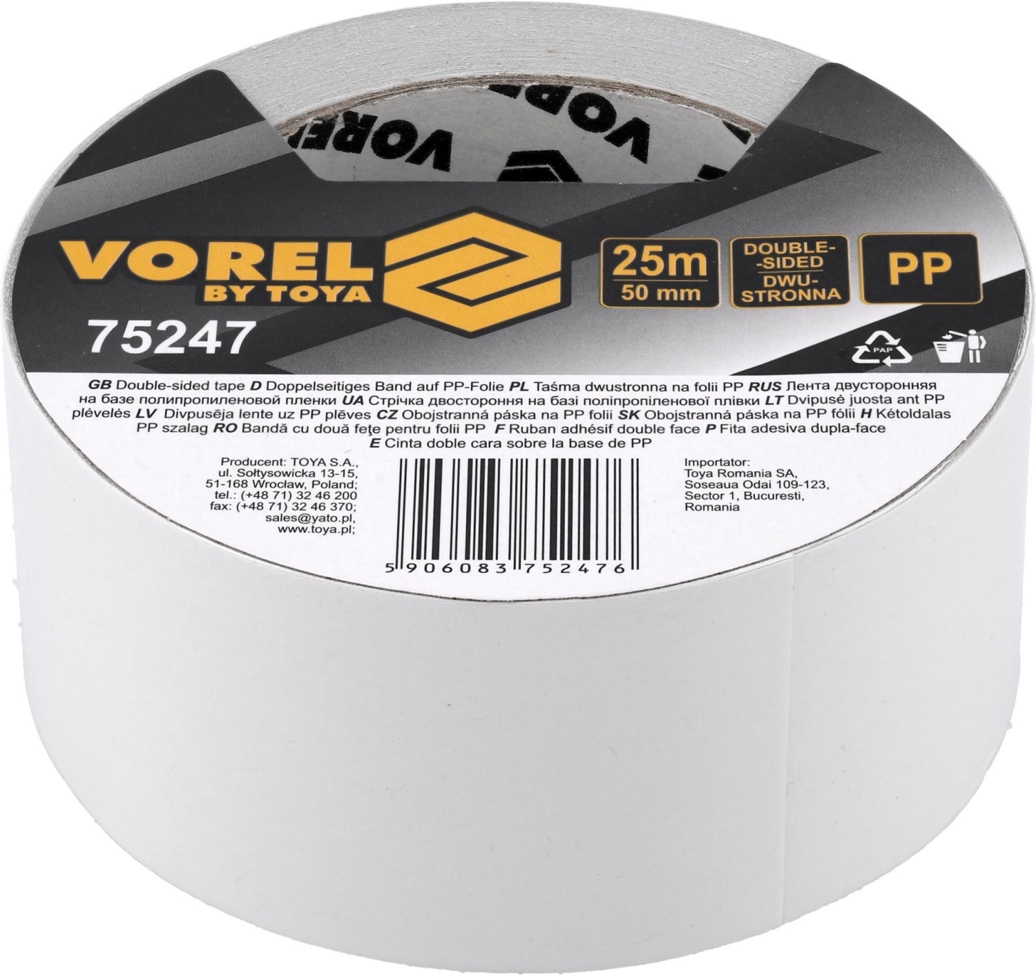 DOUBLE-SIDED TAPE 50MMx25M 75247 VOREL