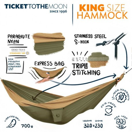 Šūpuļtīkls King Size Hammock, Navy Blue/Royal Blue, 0727670931037 TICKET TO THE MOON