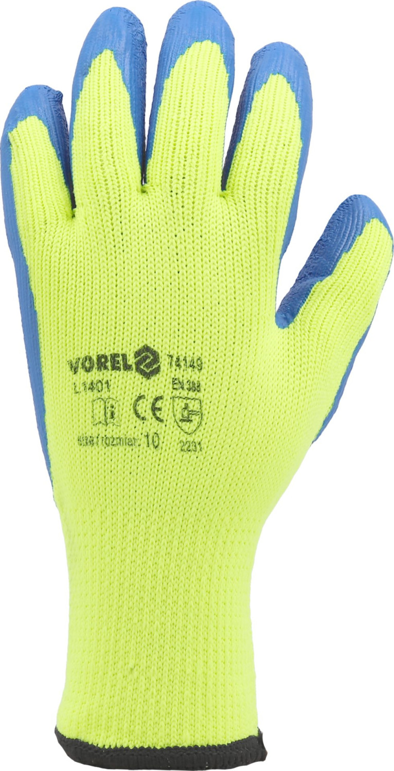 LATEX COATED GLOVES GCLA0510 REFL.YELLOW 74149 VOREL