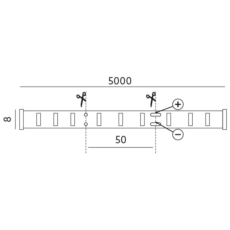 LED lenta 4.8W/m/zaļa 5m IP20 KB35283NG KOBI