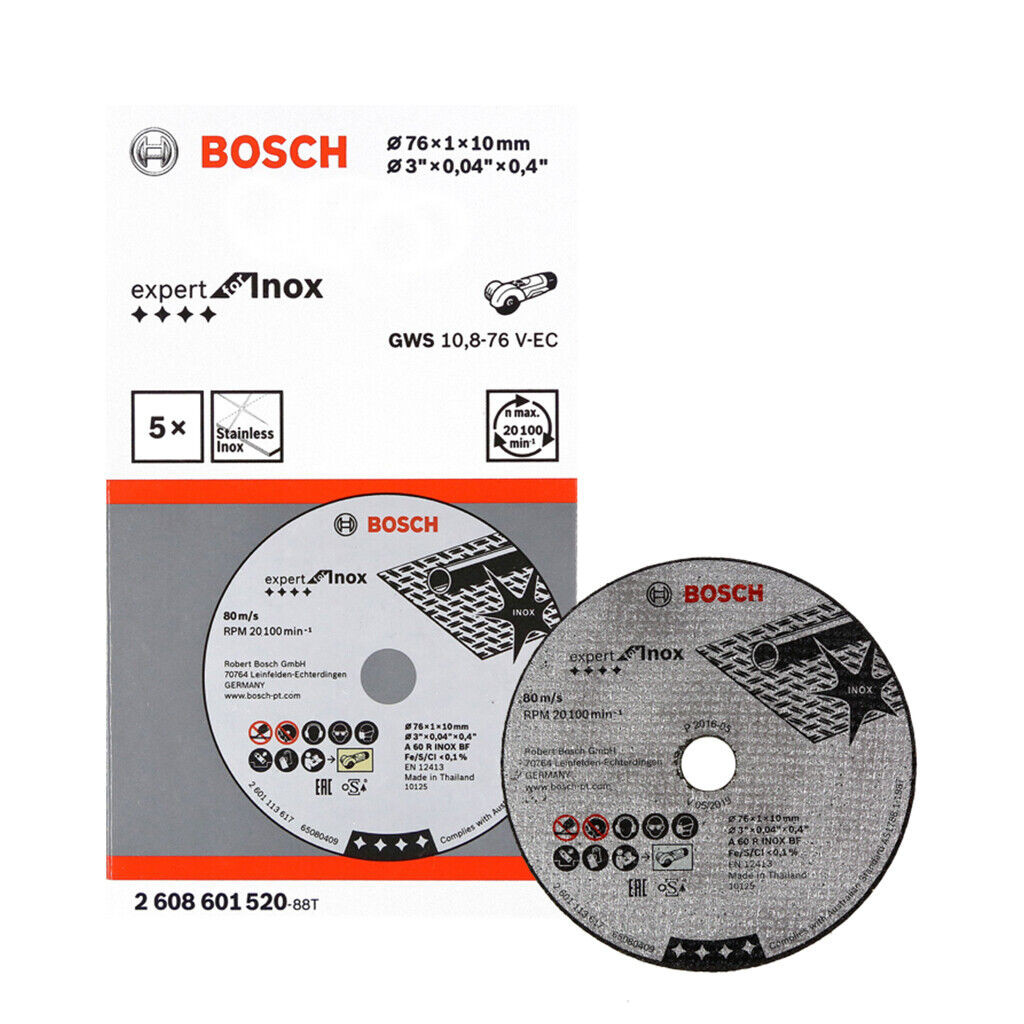Bosch lõikekettad INOX GWS 12V-76, 76x10x1 mm, 5 tk