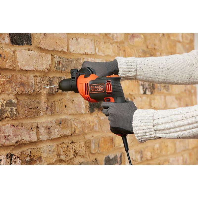 Keyless 550W 1 Gear Hammer Drill in Kitbox BEH550K-QS BLACK DECKER