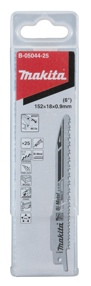 SUPER EXPRESS Tiigersaetera BiM 152x0,9mm (6-11tpi), 5tk, Värviliste metallide kiire lõikamine, puit naeltega, metall 5-8mm, PVC 5-77mm, Puit 5-77mm