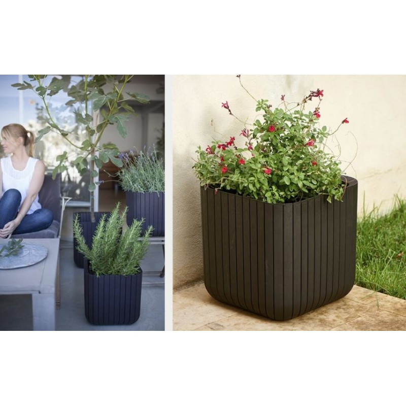 Lillepott Cube Planter M pruun 29202066590 KETER