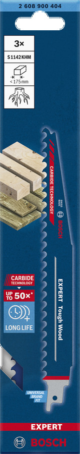 Zobenzāģiem EXPERT TOUGH WOOD S1142KHM ASMENS, 2608900404 BOSCH