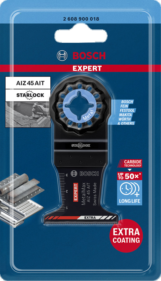 Starlock AIZ45AIT 1 gab., Svārstību daudzfunkcionālajiem darbarīkiem EXPERT AIZ 45 AIT METALMAX GREMDZĀĢĒŠANAS ASMENS, 2608900018, BOSCH