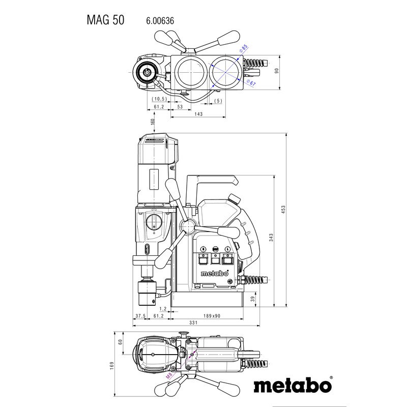 Galda urbjmašīna MAG 50 600636500 Metabo