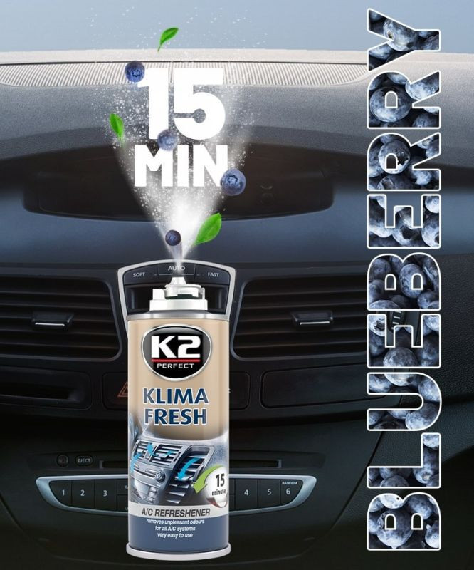 Kondicioniera tīrīšanas iekārta KLIMA FRESH BLUEBERRY 150ml, K222BB K2