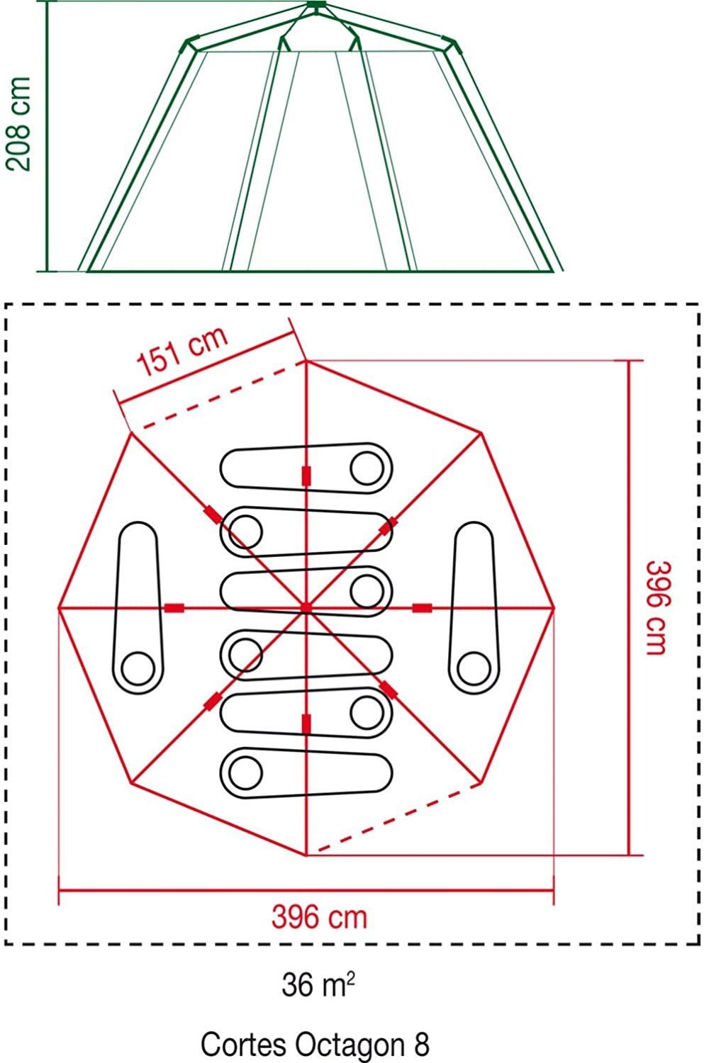 Палатка Coleman Cortes Octagon 8, синяя, 8 мест, 2000030279 COLEMAN