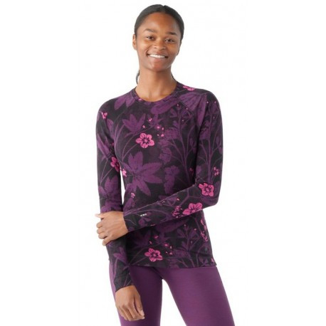 Termo krekls SW WS CLASSIC Thermal Merino Base Layer Crew, izmērs: XS, Purple Iris Floral, 0196572865052 SMARTWOOL