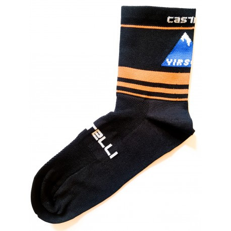 Zeķes VIRSOTNE 9cm, izmērs: XXL, Dark Orange/Black, 8033685430550 CASTELLI