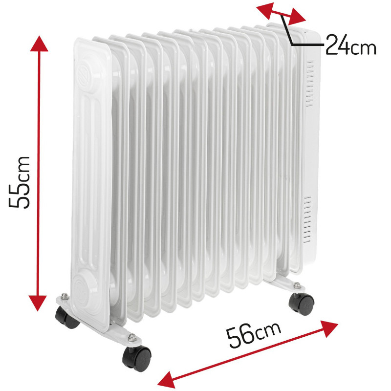 Eļļas sildītājs AD 7818, 2500W, balts; AD 7818 ADLER