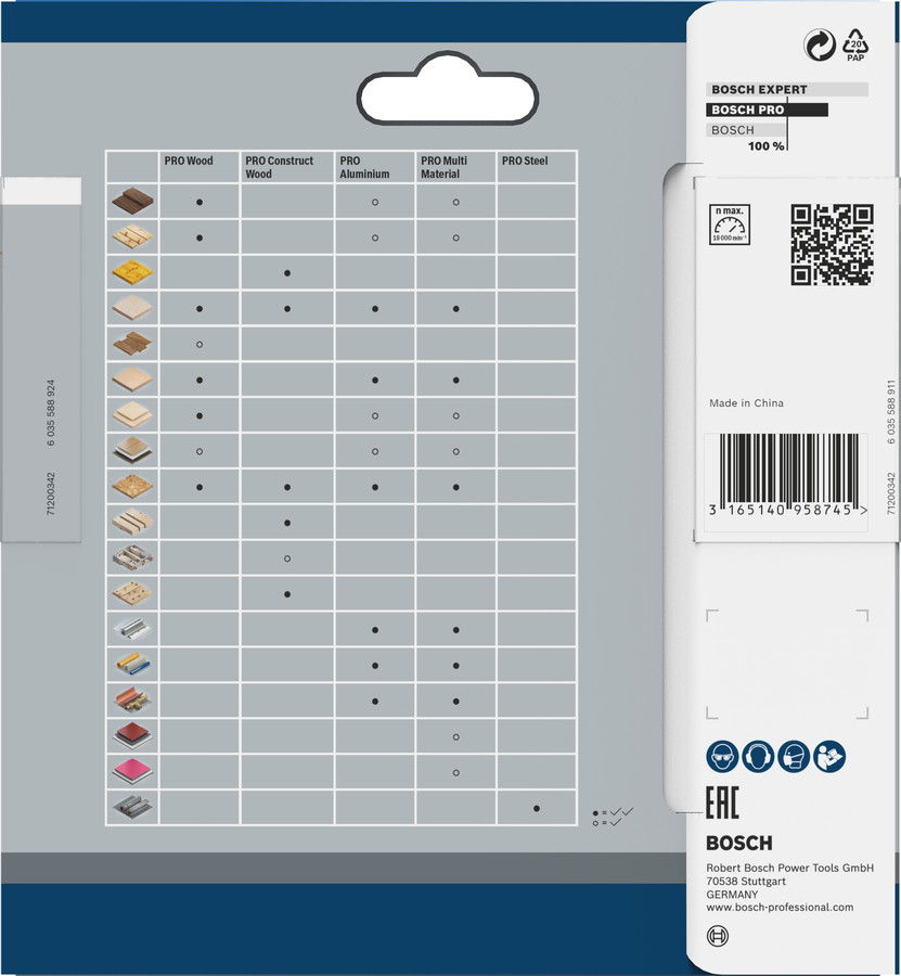 Standard MultiMaterial 85x15x1.5/1.0x30T, Rokas ripzāģiem PRO MULTI MATERIAL CORDLESS RIPZĀĢA ASMENS, 2608837752, BOSCH