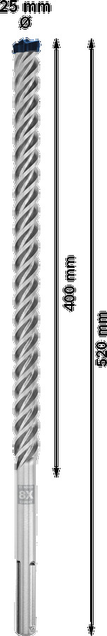 SDS-max-8X urbis 25 x 400 x 520 mm, Perforatora urbjiem EXPERT SDS MAX-8X TRIECIENURBIS PERFORATORIEM, 2608900241, BOSCH