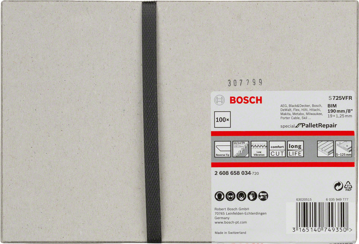 Zobenzāģiem PRO PALLET REPAIR S725VFR ASMENS, 2608658034 BOSCH