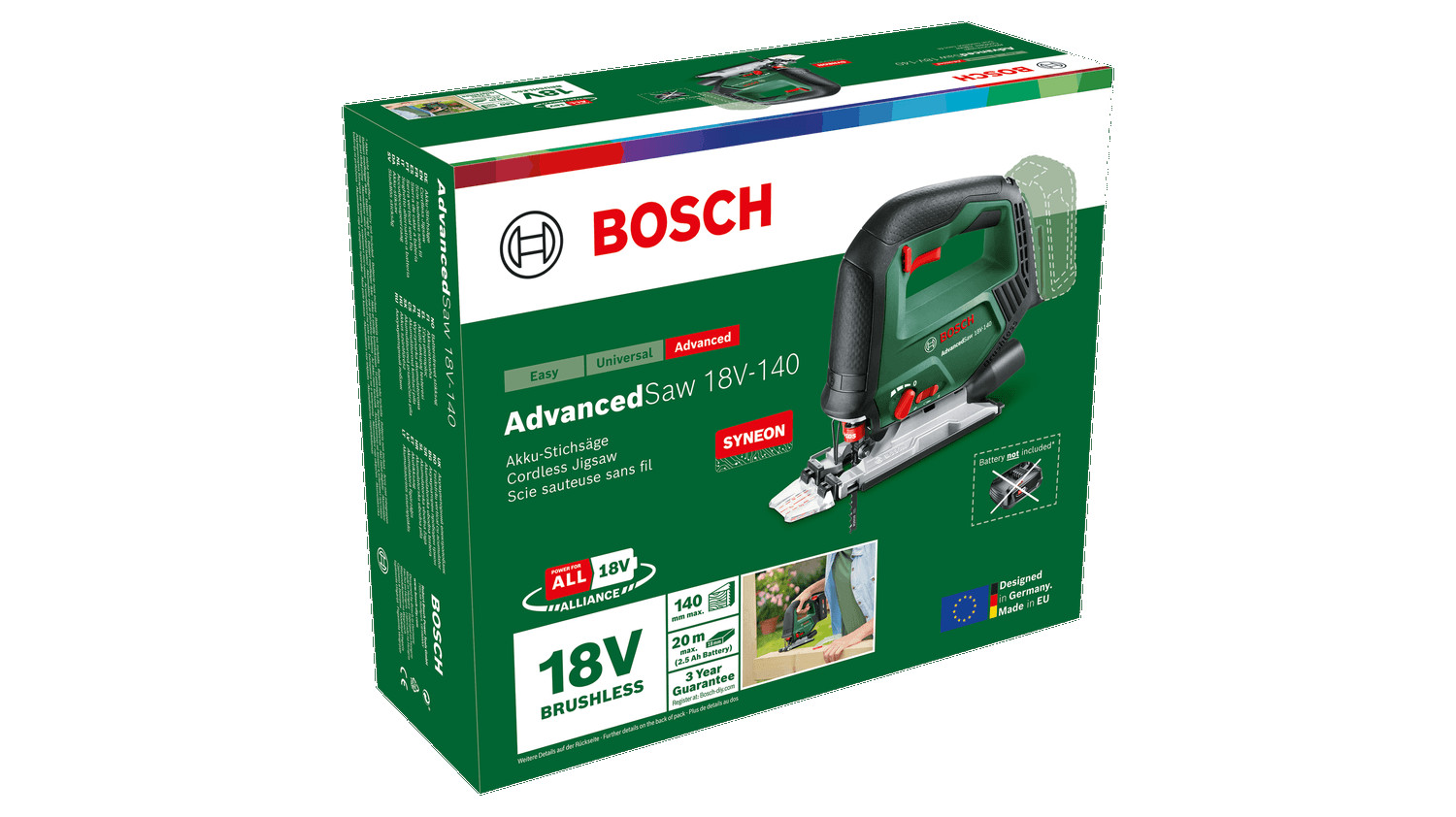 Akumulatora figūrzāģis AdvancedSaw 18V-140, 0603013000 BOSCH