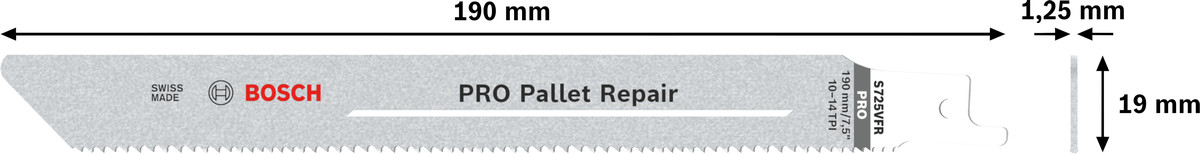 Zobenzāģiem PRO PALLET REPAIR S725VFR ASMENS, 2608658034 BOSCH